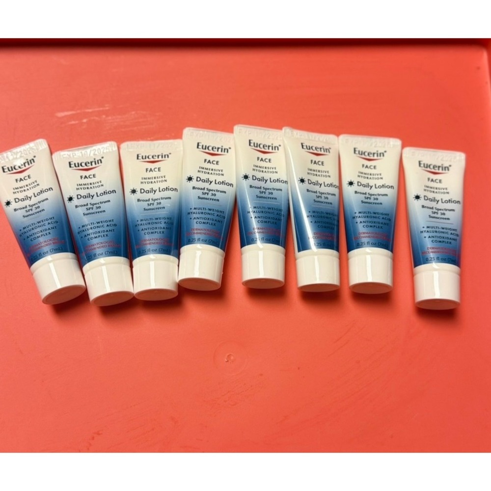 8pc Eucerin Face Immersive Hydration Daily Lotion SPF 30 Travel Size 0.25oz Each